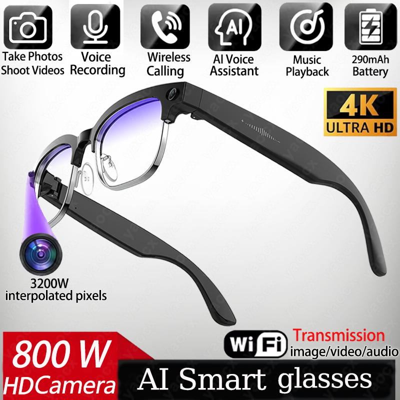 نظارات ذكية 4K مع كاميرا 8 ميج - مراجعة Smart Glasses Lens وسعره