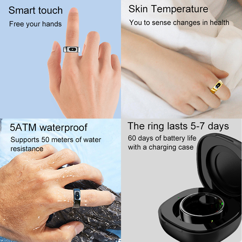 خاتم ذكي للرجال والنساء مع علب - مراجعة Temperature Ring Skin وسعره