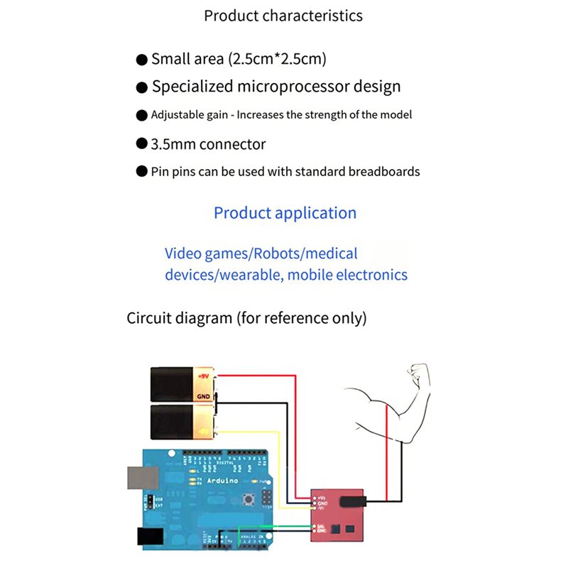 B50B-3X وحدة الاستشعار الكهربا - مراجعة Muscle Sensor Emg وسعره